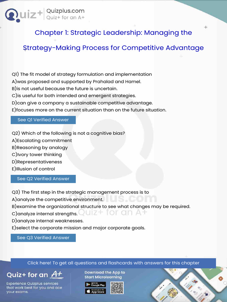 The Fit Model of Strategy Formulation and Implementation | PDF