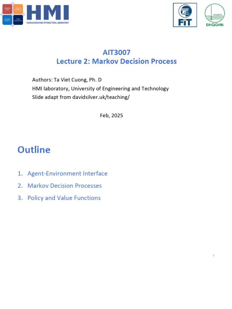 Lecture2 MDPs | PDF