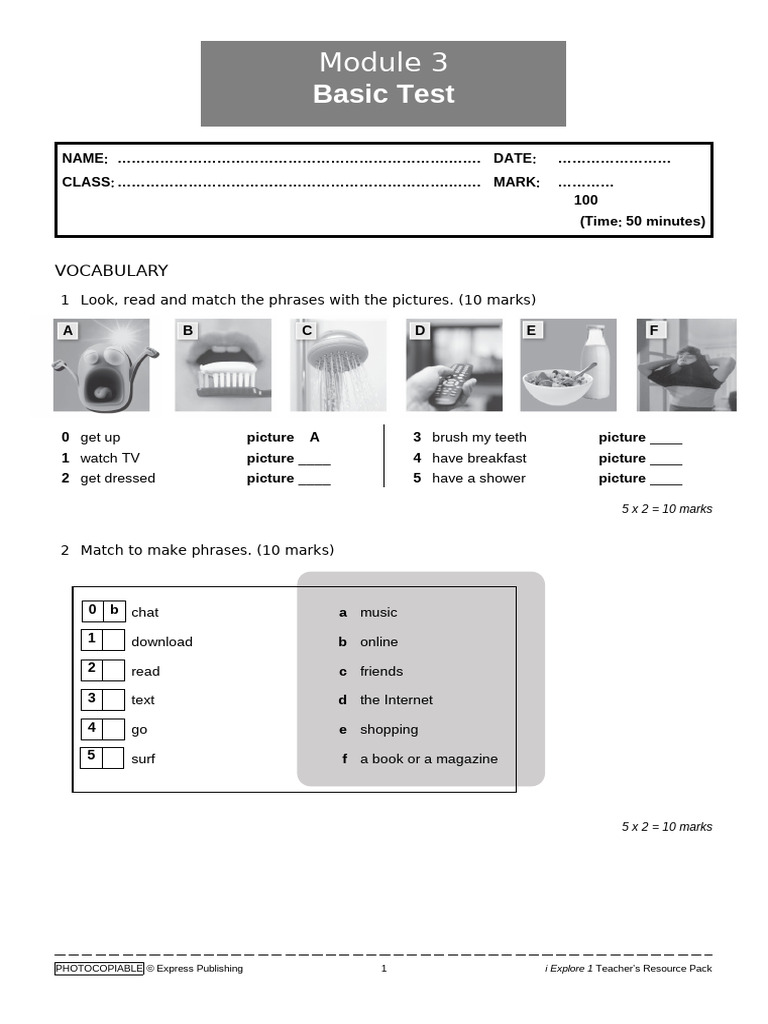 09 IExplore 1 Module 3 Basic Test | PDF