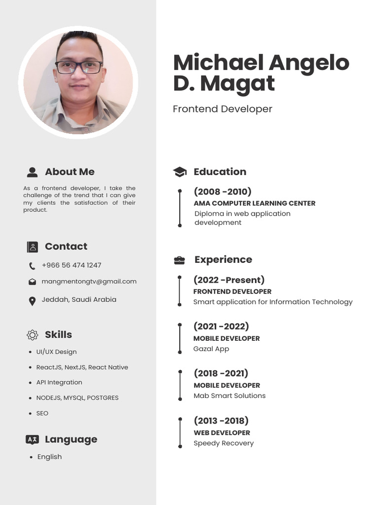 Minimalist CV Resume | PDF | Java Script | Computer Libraries