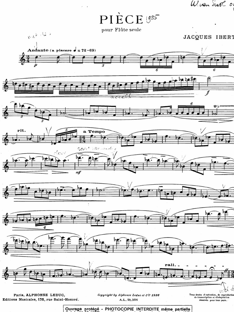Ibert Piece For Flute Solo | PDF