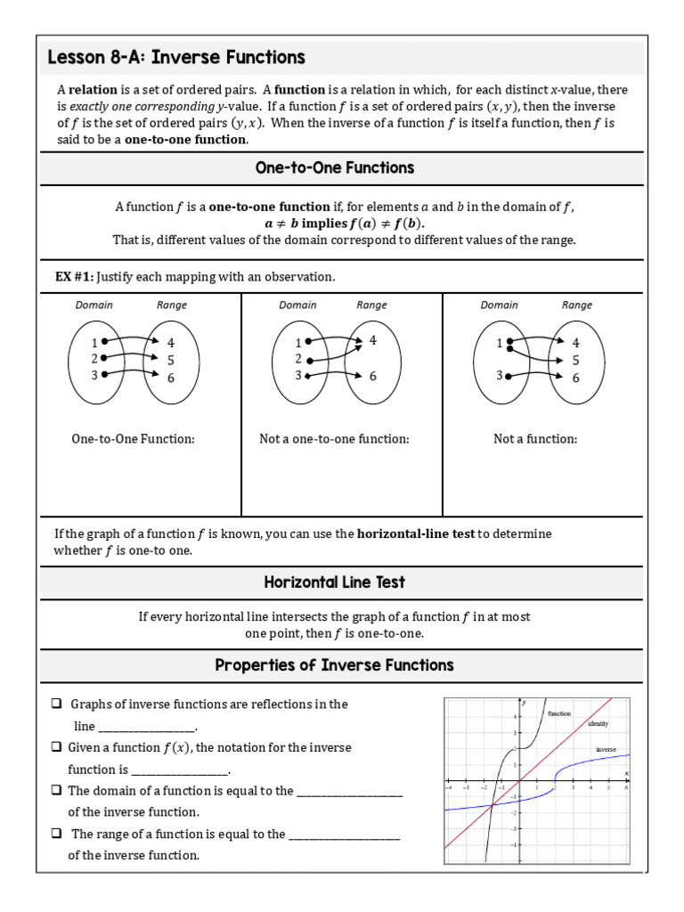 2.8 Inverse Functions | PDF