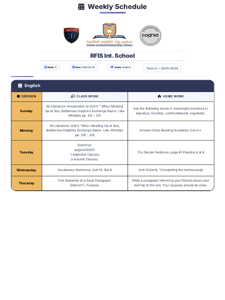 Gr. 6 Week 11 Second Semester Weekly Plan | PDF | Grammar | Linguistics