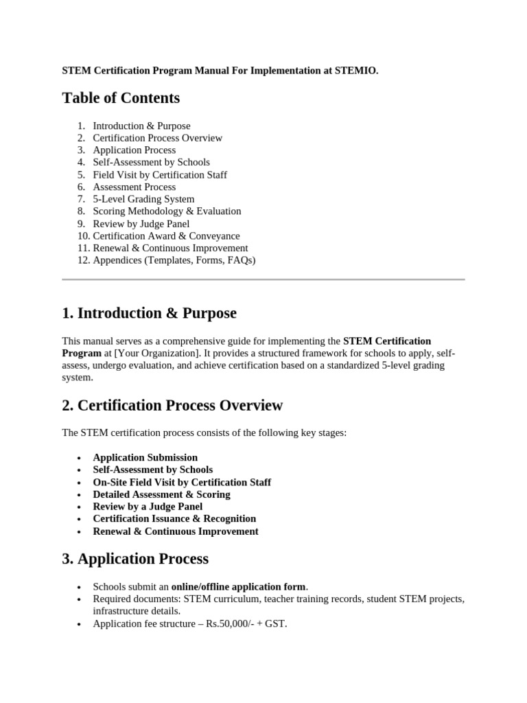 Stem Certification Manual | PDF | Science, Technology, Engineering, And