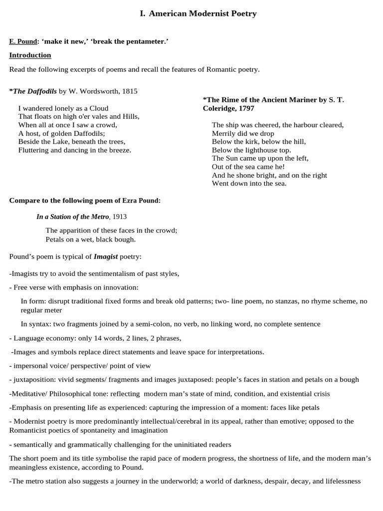 American Modernist Poetry | PDF | Poetry