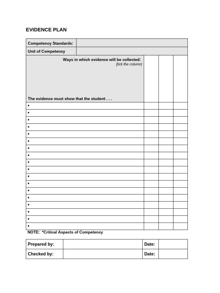 Evidence Plan | PDF