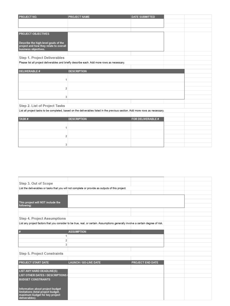 Project Scope Statement - Sheet1 | PDF