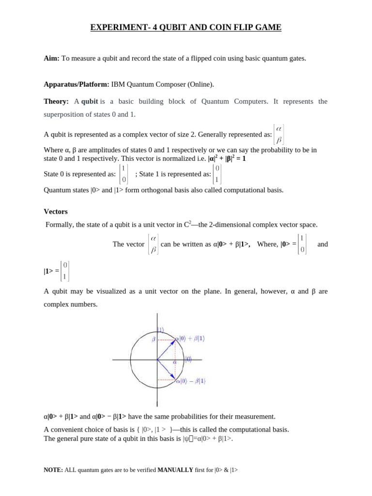 Qubit & Quantum Coin Flip - Observation | PDF | Quantum Mechanics ...
