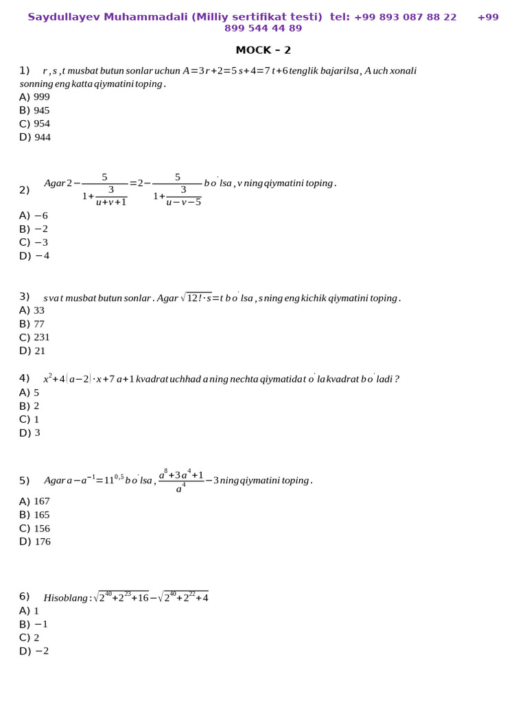 2 Mock | PDF