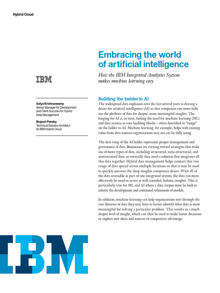 Embracing The World of IBM 1 | PDF | Artificial Intelligence ...