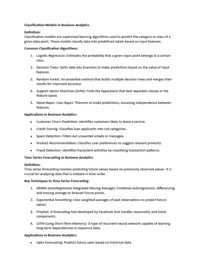 Classification Models, Time Series, Clustering | PDF | Cluster Analysis ...