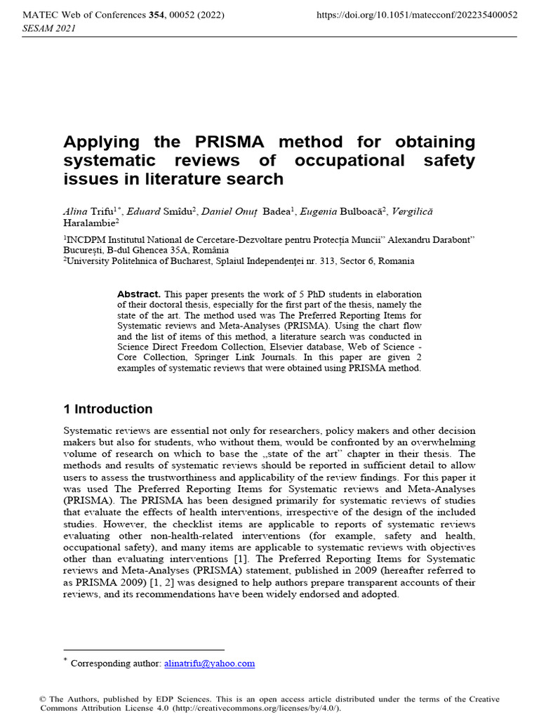 Applying The PRISMA Method For Obtaining | PDF | Systematic Review ...