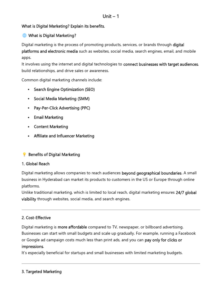 Notes DM Sem | PDF | Digital Marketing | Social Media Marketing