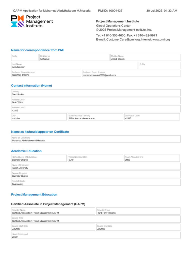 Application Report - 8364530 | PDF