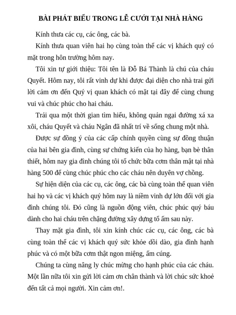 Bai Phat Bieu Ra Mat Hai Ho | PDF