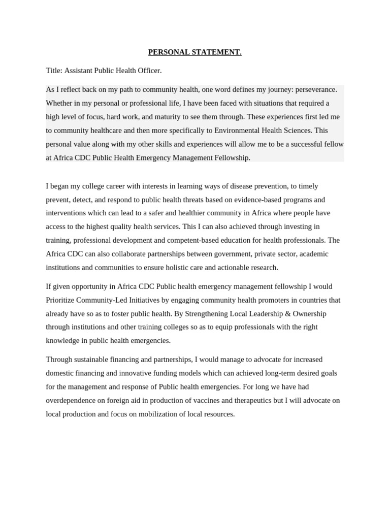 Personal Statement | PDF