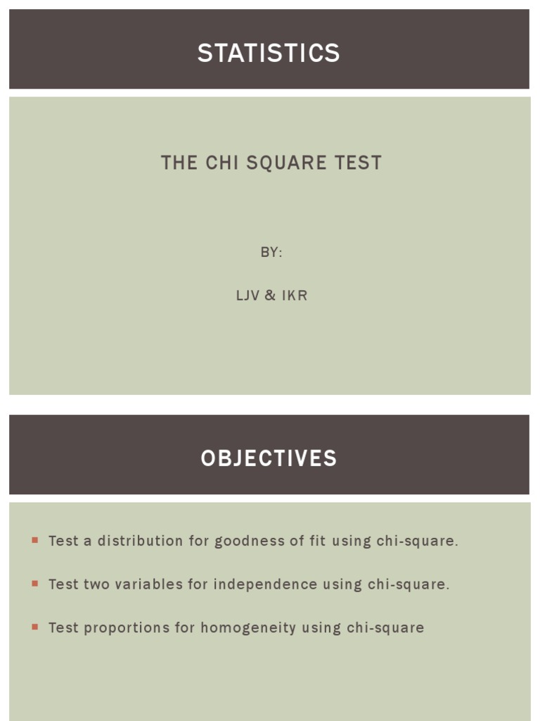 Statistics: The Chi Square Test | PDF | Chi Squared Test | Statistical ...