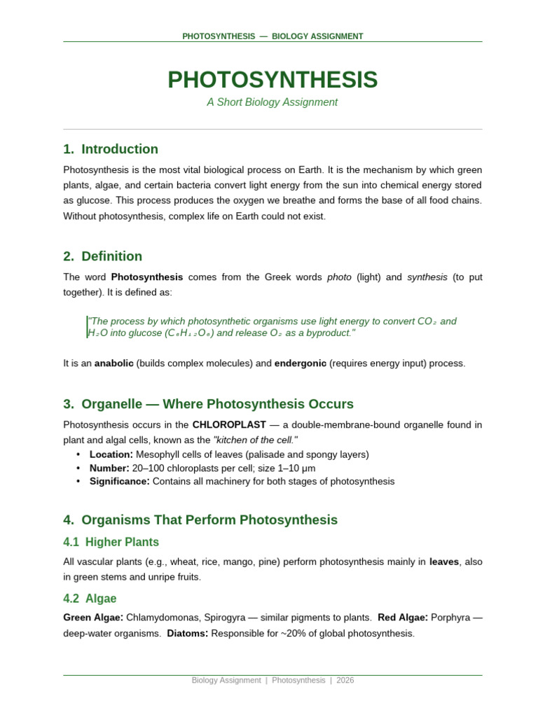 Photosynthesis Short Final | PDF | Chloroplast | Photosynthesis