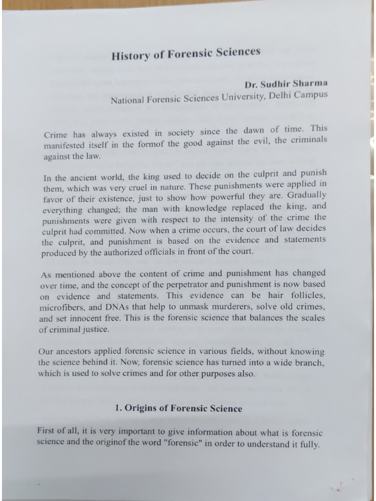 History of Forensic Sciences | PDF