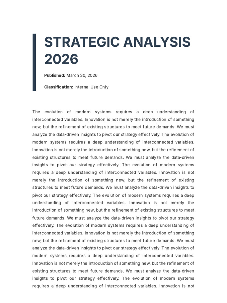 Strategic Analysis | PDF