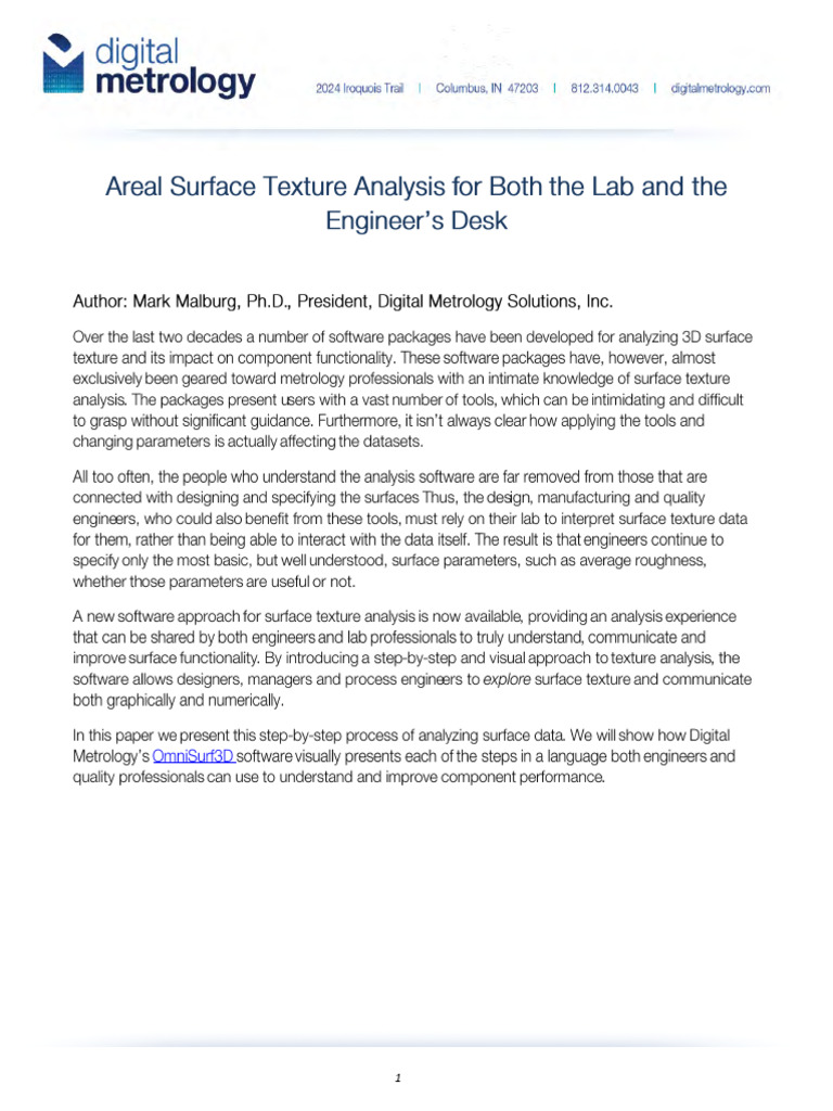 Areal Surface Texture Analysis2 | PDF