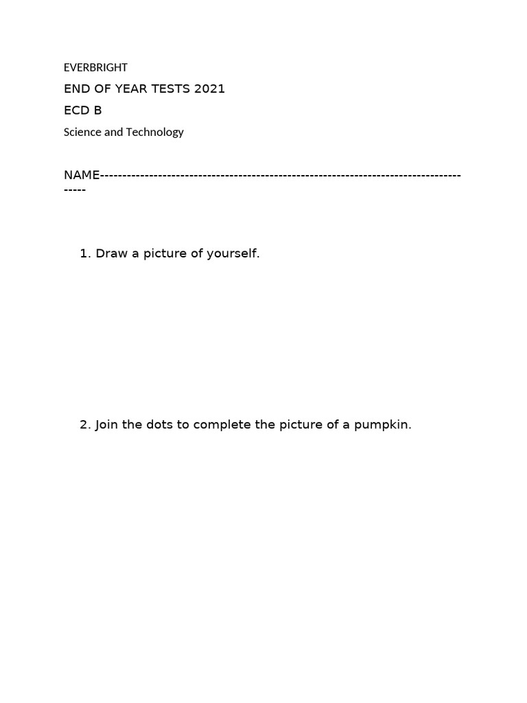 ECD_B_END_OF_YEAR_TESTS,FHS,SCIENCE_&_TECHNOLOGY_AND_ICT_(1) | PDF