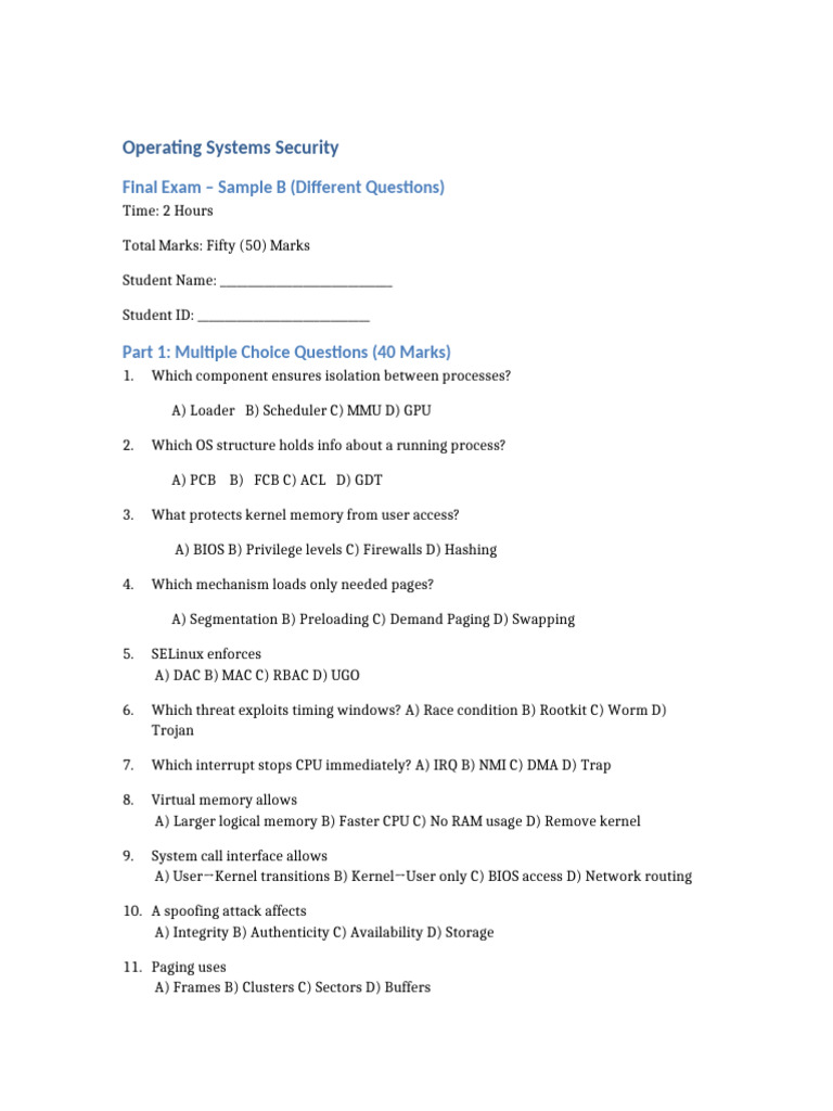 SampleB Exam | PDF