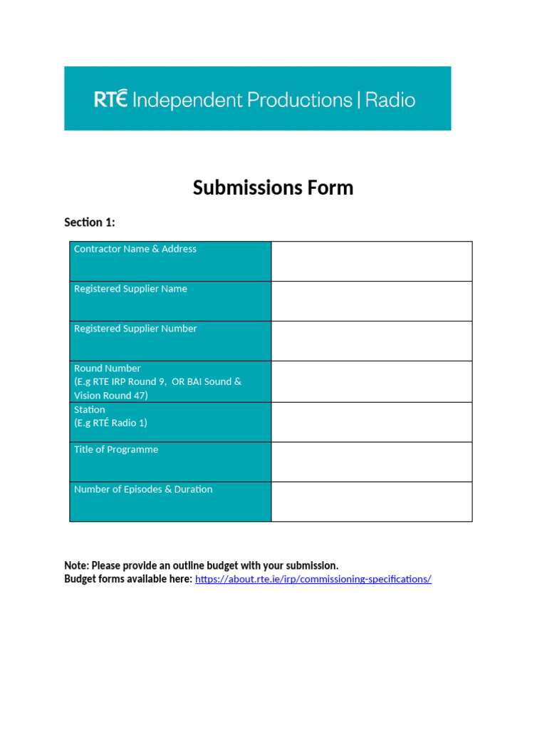 Rte Irp Submission Form | PDF | Justice | Crime & Violence