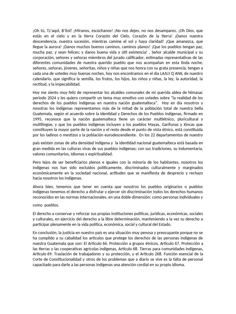 Tema Sobre El Derecho de Los Pueblos Indígenas en Guatemala | PDF ...