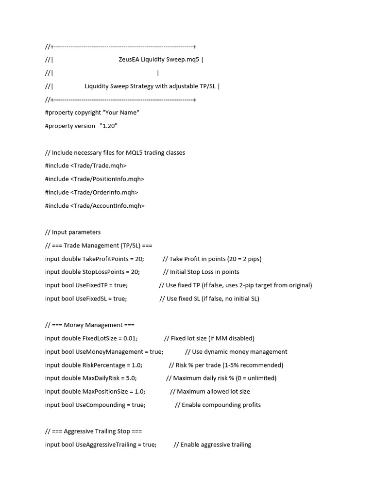 ZeusEA Liquidity Sweep | PDF | Computing | Software Engineering