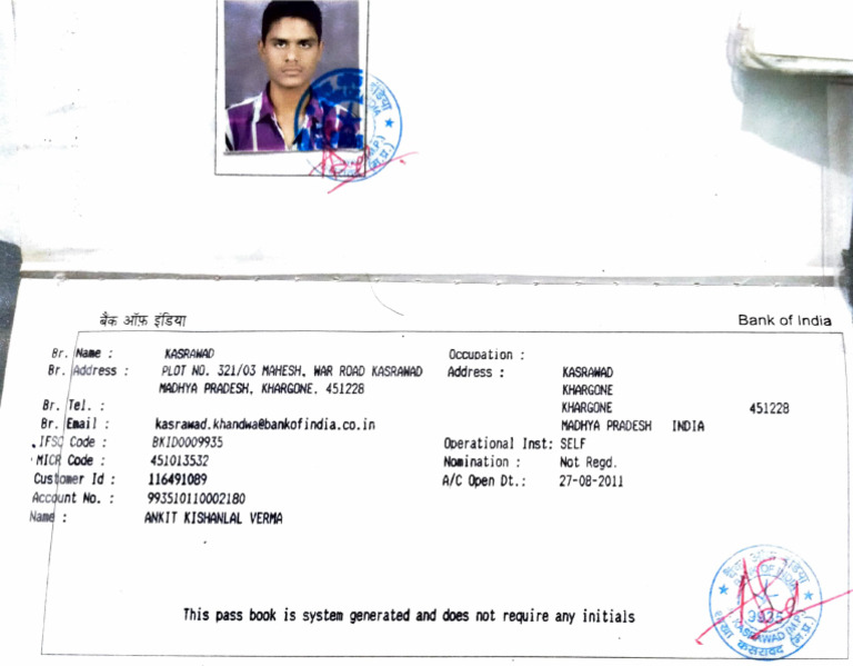 Bank Passbook | PDF