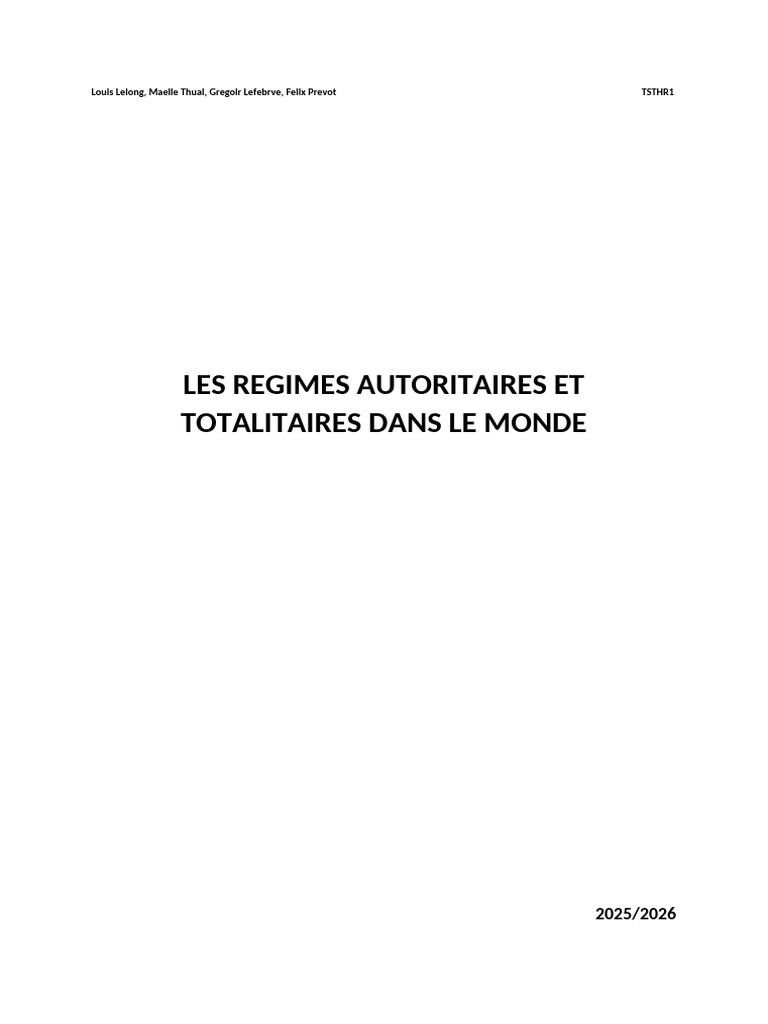 Les Régimes Autoritaire Et Totalitaire1 | PDF | Totalitarisme ...