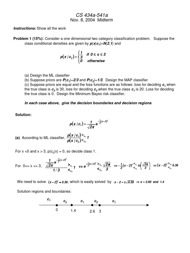 Midterm-Solutions | PDF | Mean Squared Error | Estimator