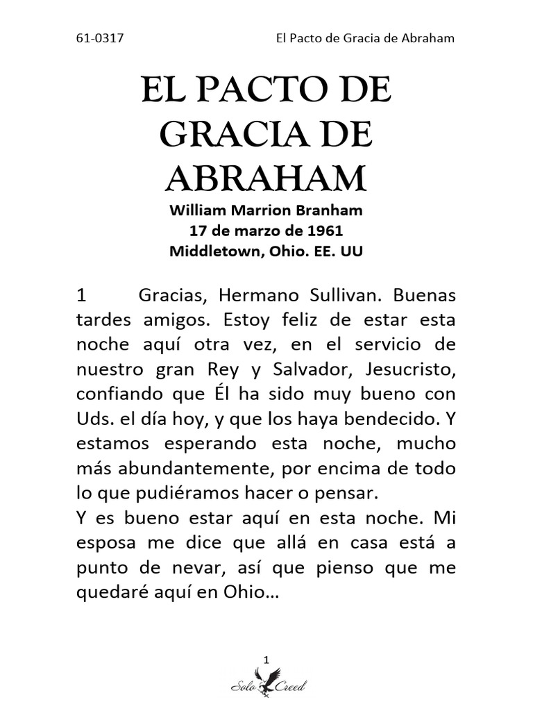 61-0317 El Pacto de Gracia de Abraham Hub | PDF | Abrahán | Cristo (título)
