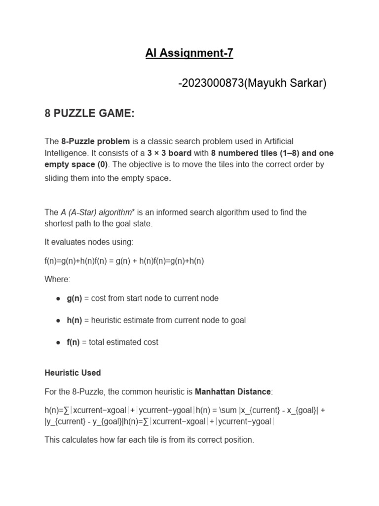 AI Assignment 7 | PDF