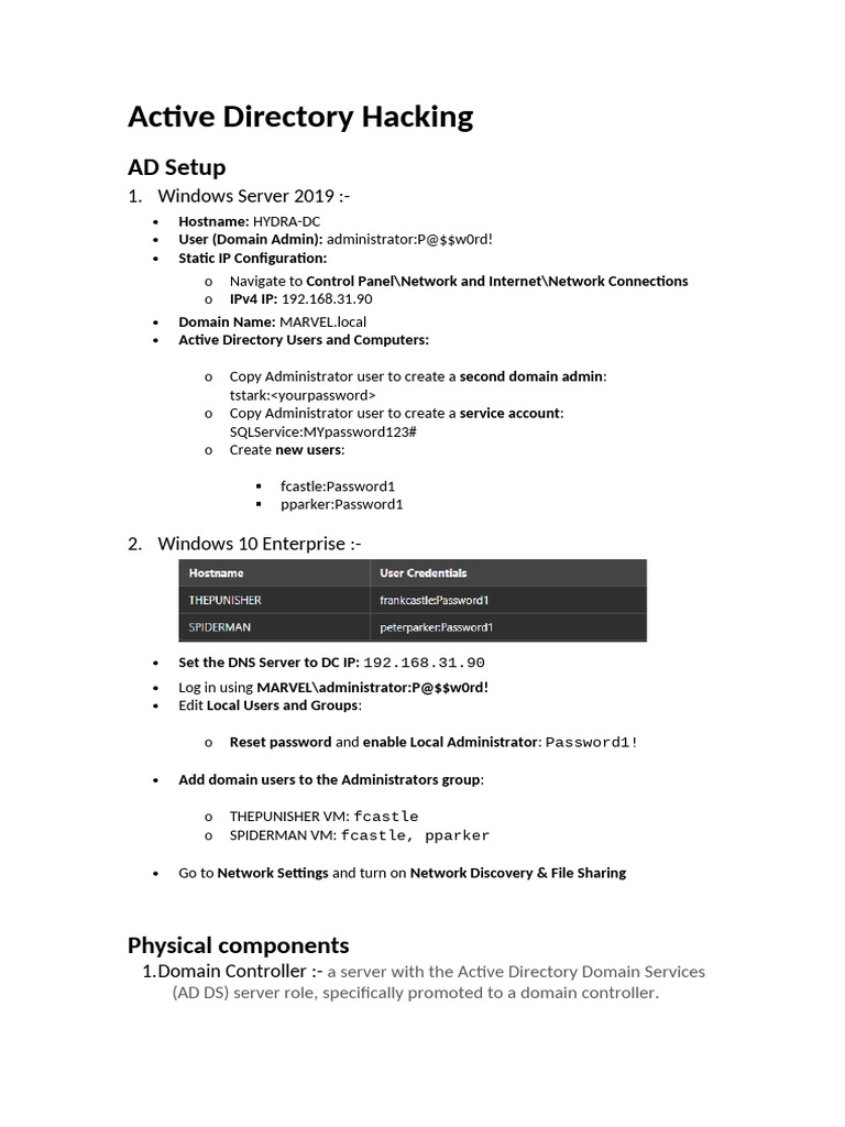 Active Directory Hacking | PDF