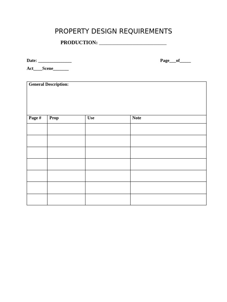 Prop Design Form | PDF