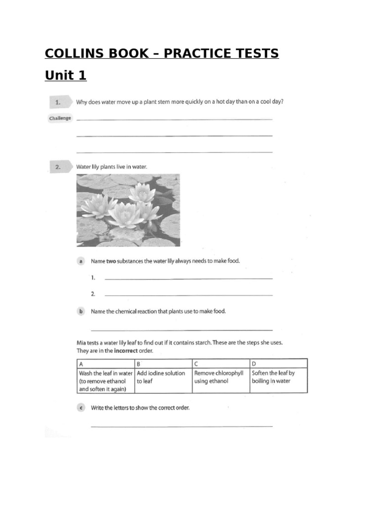 4 PRACTICE tests w ANS - COLLINS book | PDF