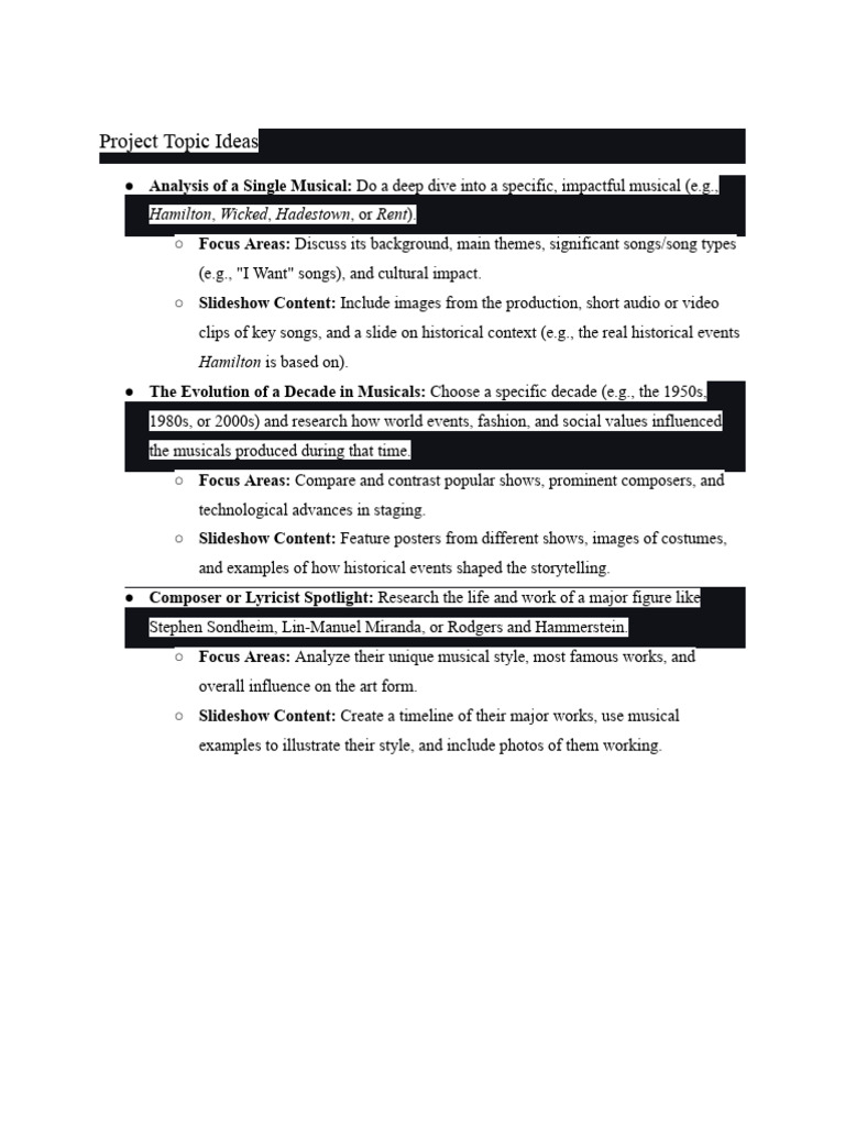 Project Topic Ideas | PDF