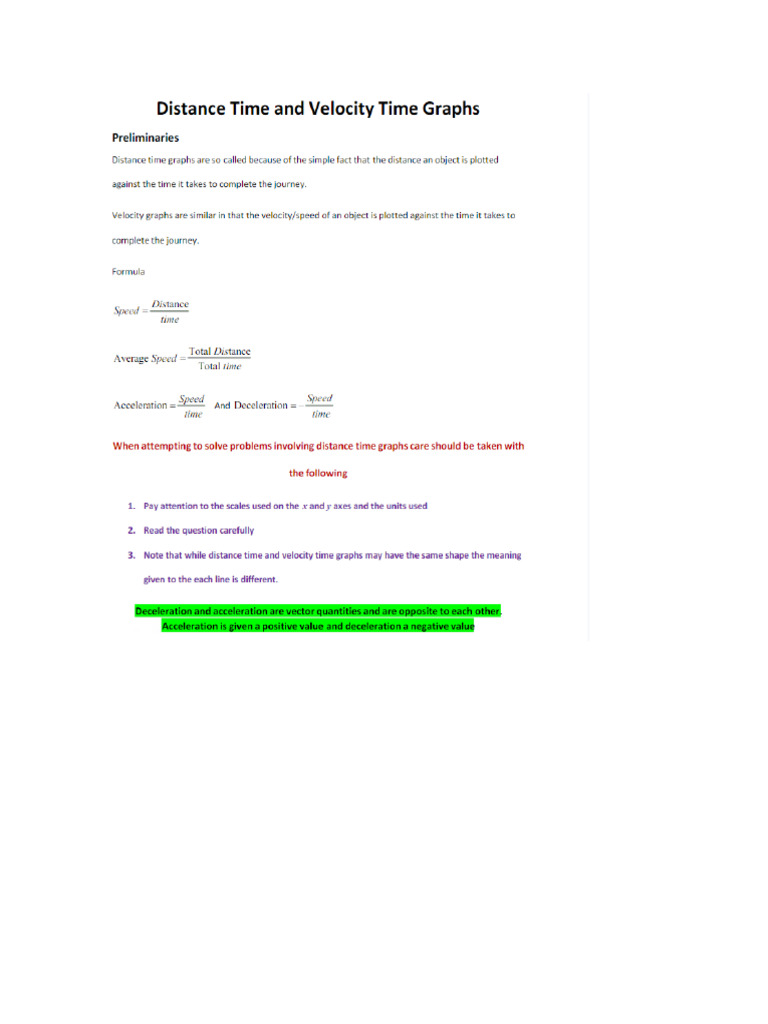 Graph (Distance & Velocity) | PDF