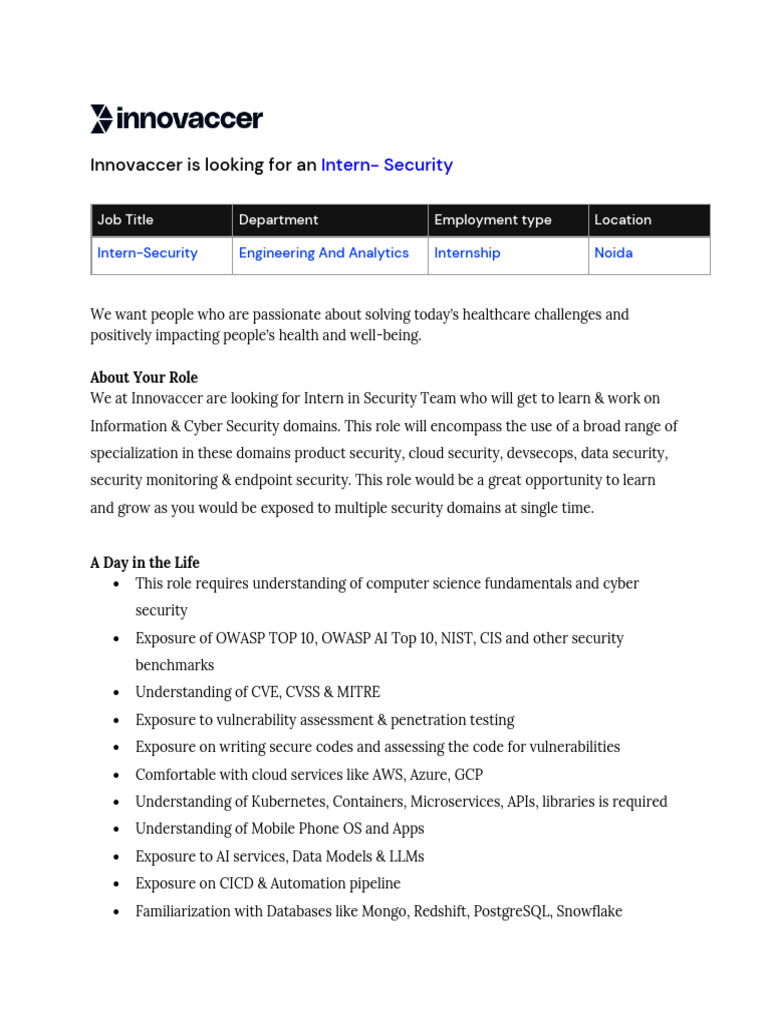 JD Intern Security | PDF