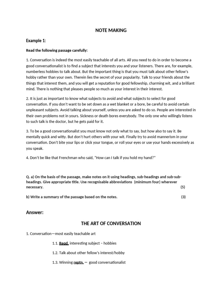 Note Making | PDF
