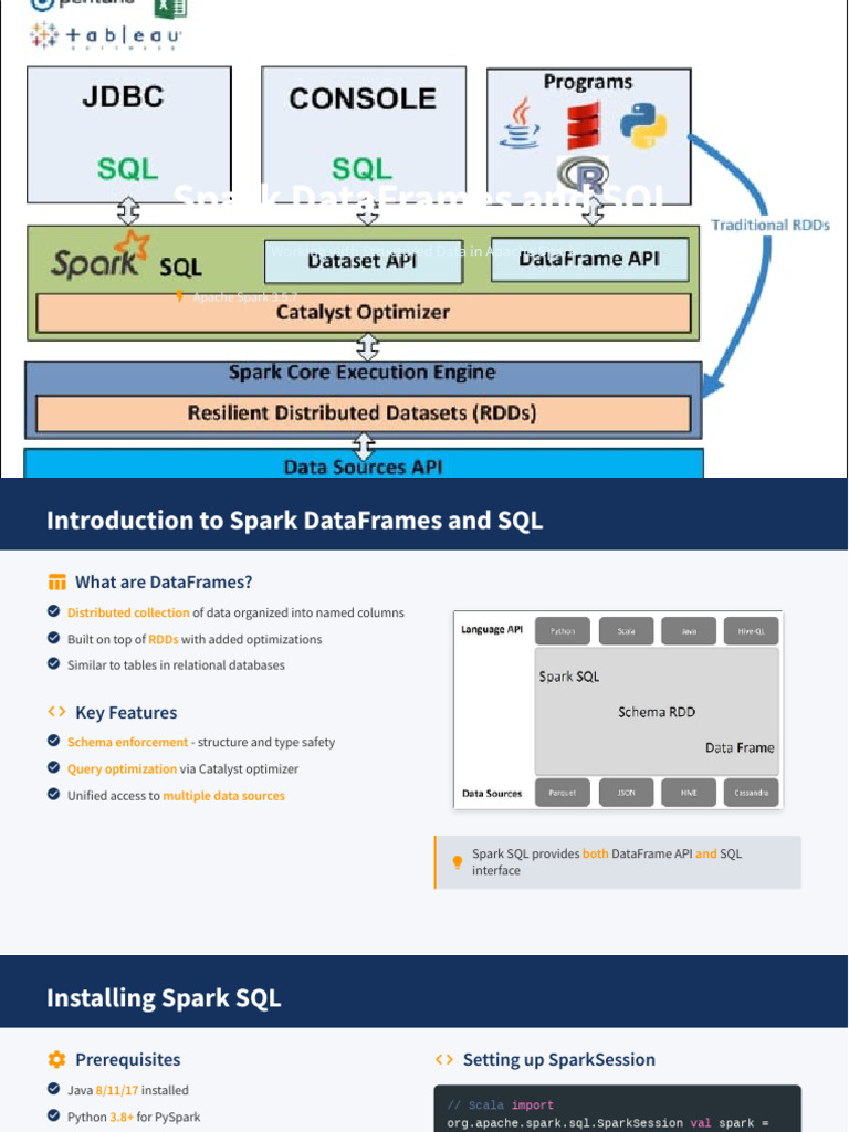 6-Spark DataFrames and SQL | PDF | Apache Spark | Computing