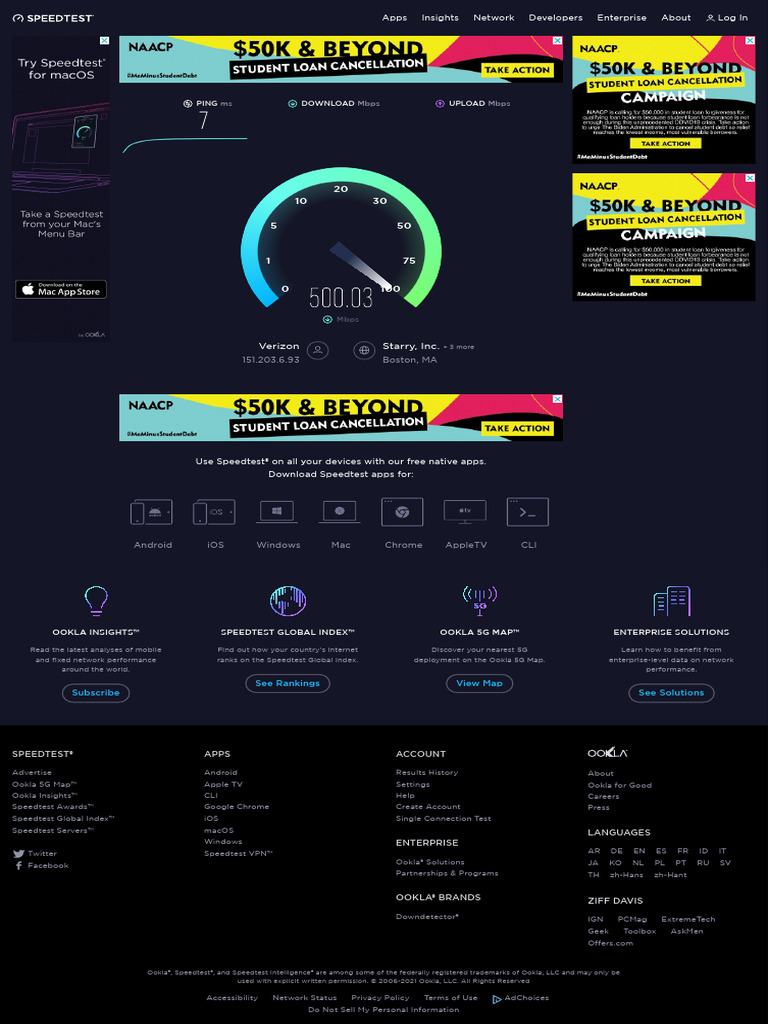 Speedtest by Ookla - The Global Broadband Speed Test 2 | PDF