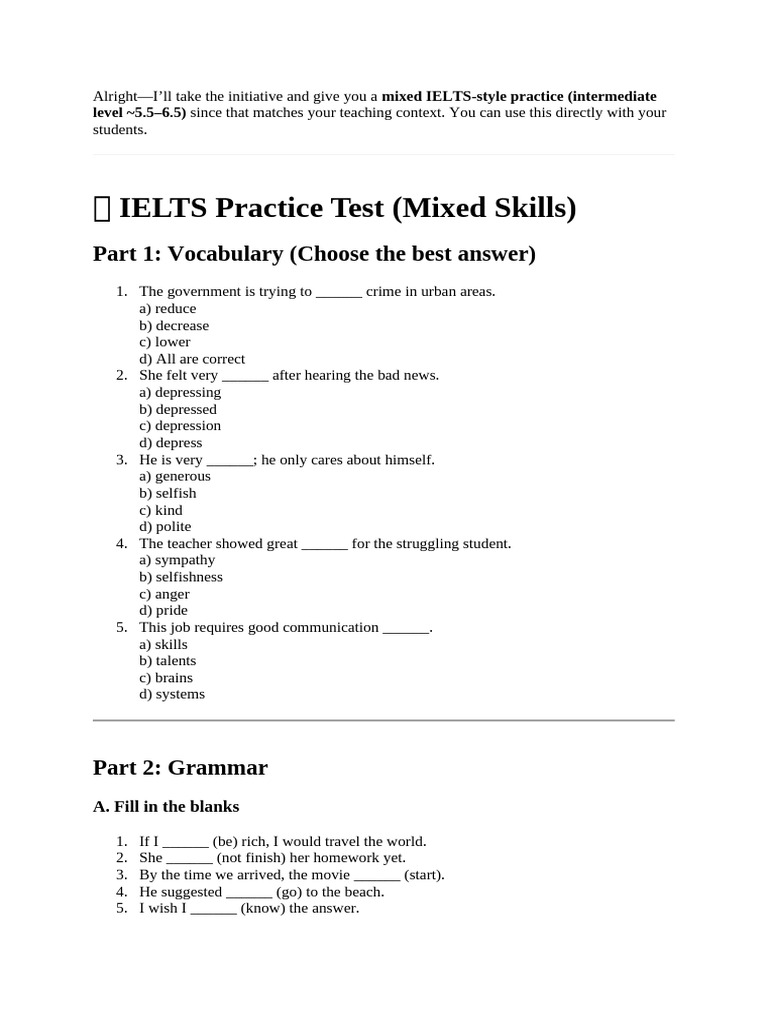 ielts test | PDF | Educational Technology | Learning