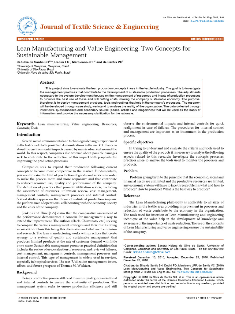 Lean Manufacturing and Value Engineering | PDF