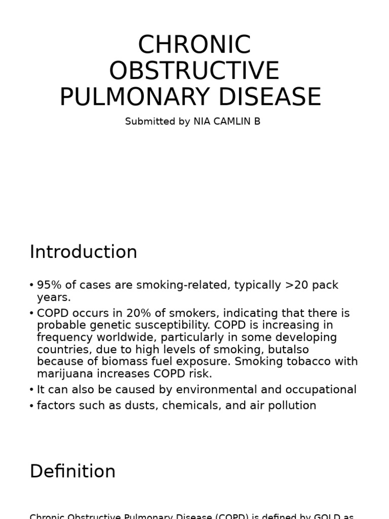 Chronic Obstructive Pulmonary Disease | PDF