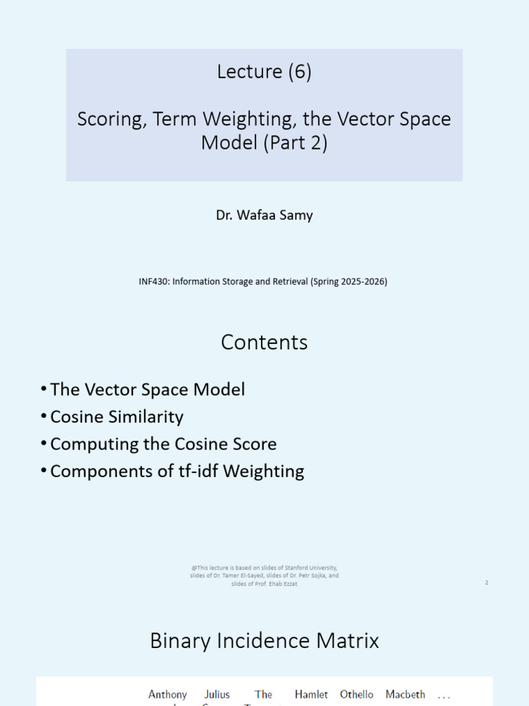 6-Scoring, Term Weighting, The Vector Space Model_part2 | PDF ...