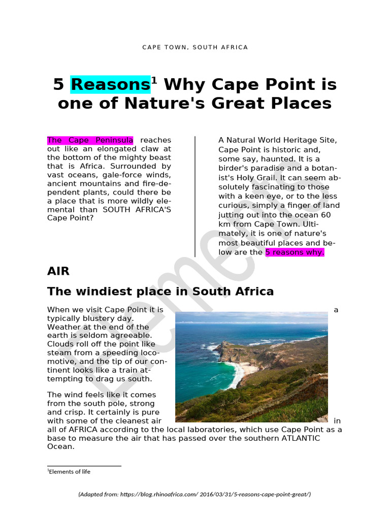 1 Cape Point | PDF