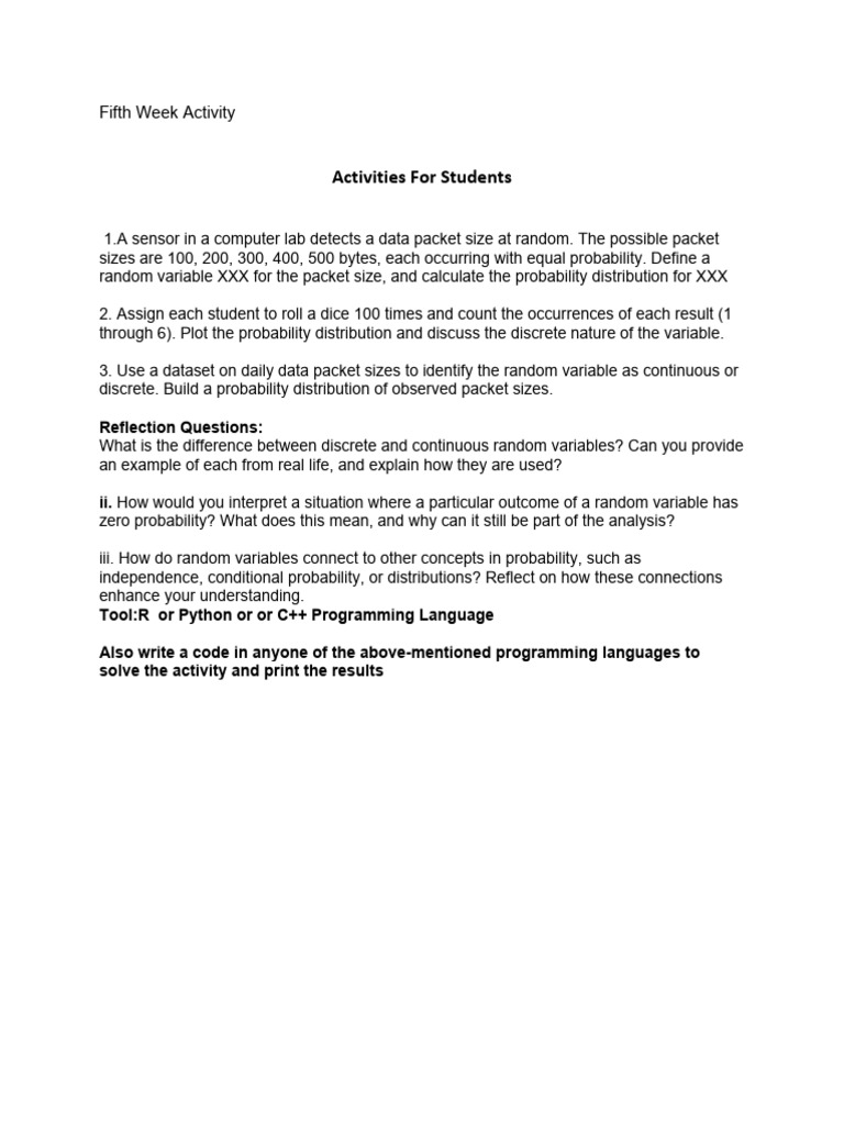 Activity Fifth Week | PDF